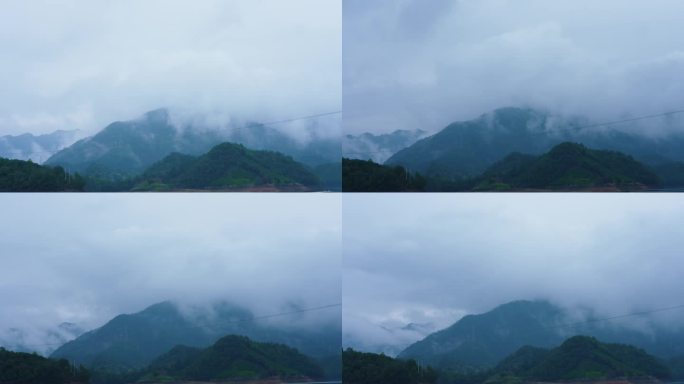 千岛湖烟雨延时摄影