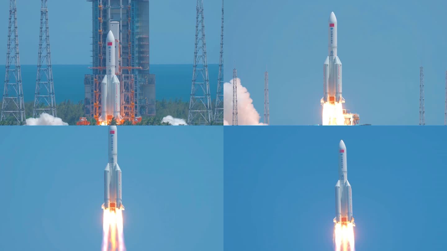 【4K实拍】中国空间站天和核心火箭发射