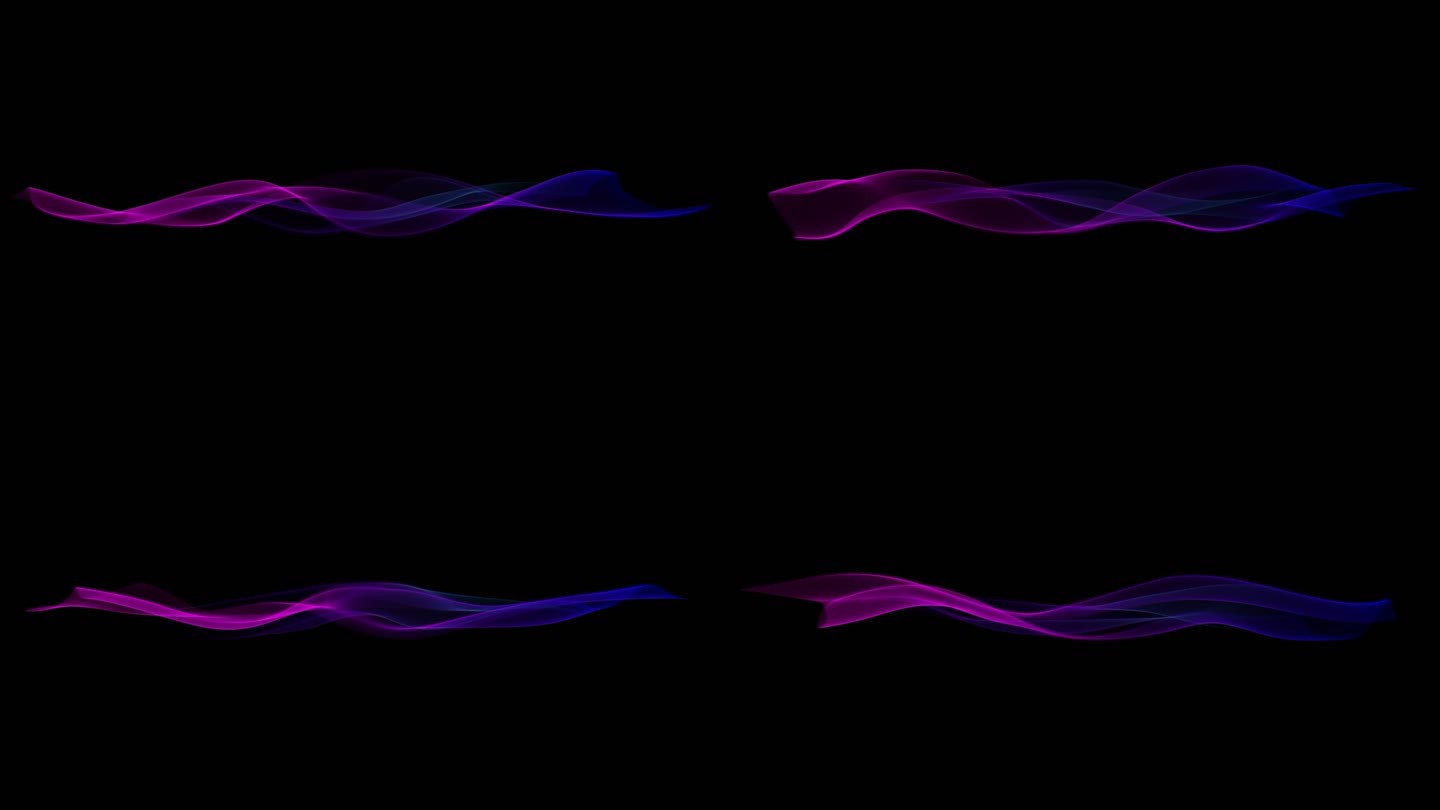 4K彩色粒子飘带-无缝循环带透明通道