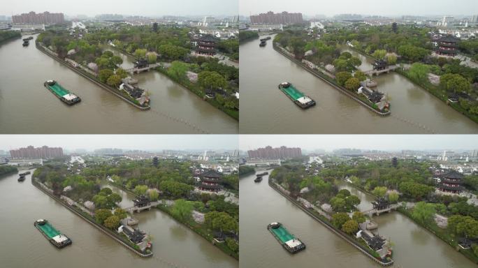 原创苏州京杭运河城市航拍景观