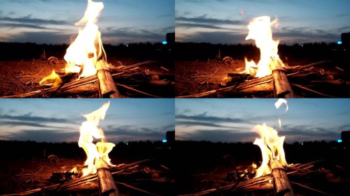 火焰、篝火、火堆