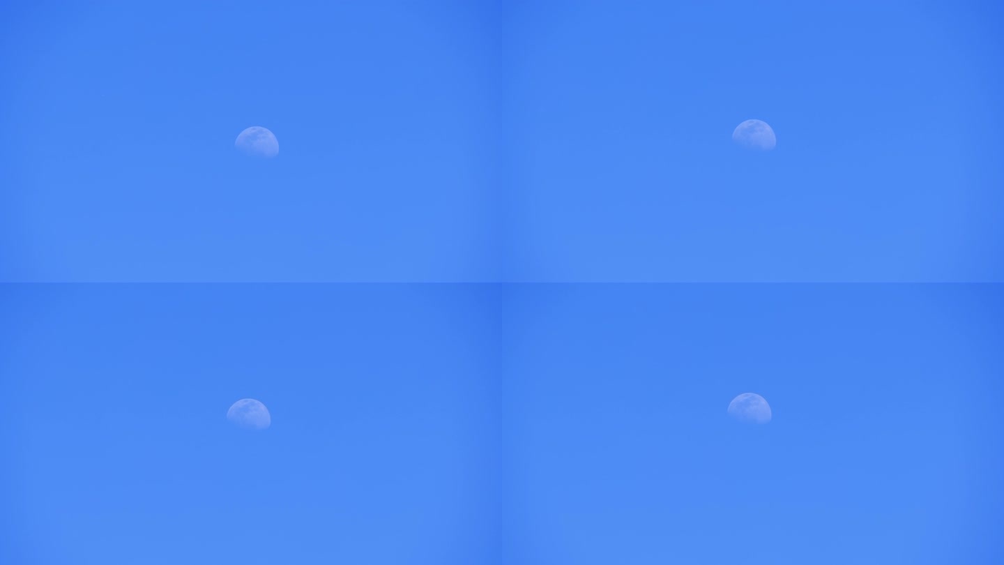 白天天空的月亮残月空镜头视频素材