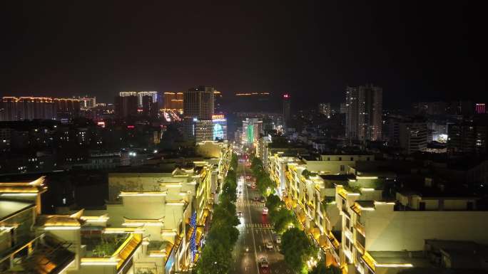 4K-镇雄县城南广大街夜景航拍