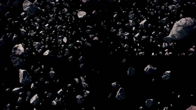 陨石陨落漂浮飘动石子石块星际星云星球爆炸