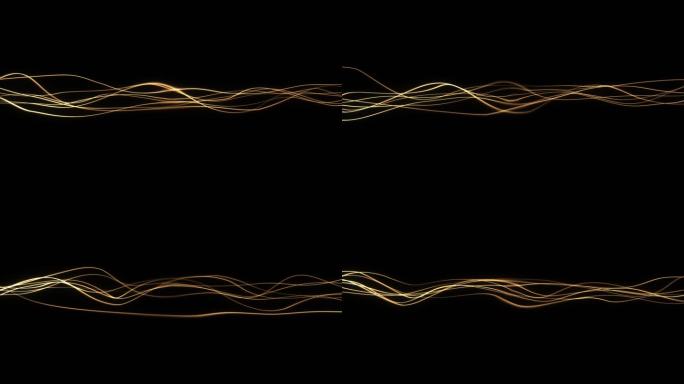 4k金色粒子光线-无缝循环带透明通道