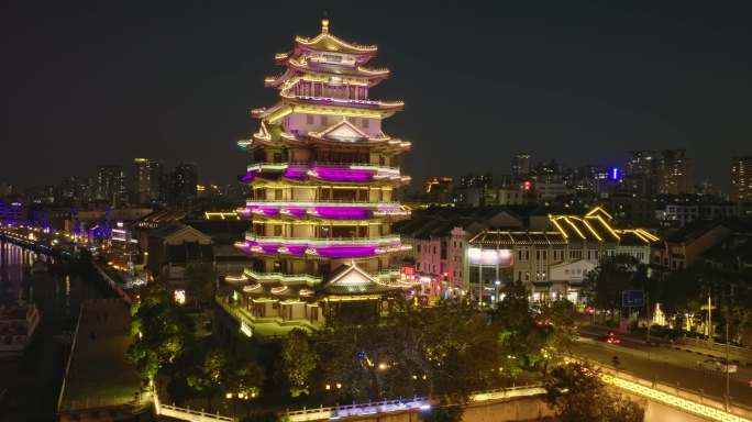 惠州水东街夜景航拍