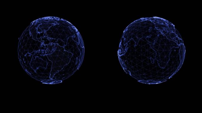 科技感地球旋转 循环 带透明通道