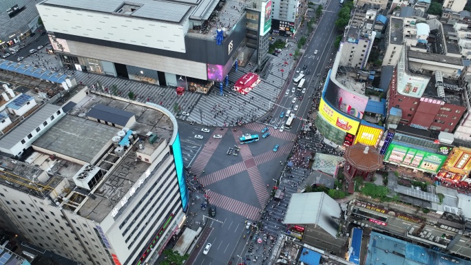 长沙步行街航拍