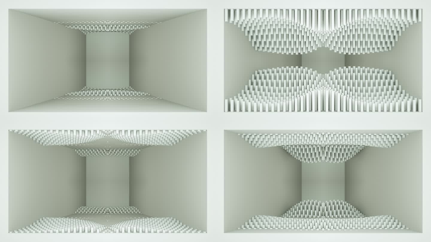 【裸眼3D】白色波浪方柱矩阵光影空间艺术