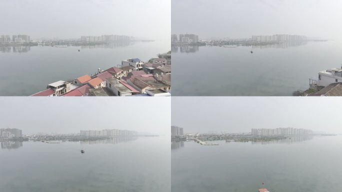 江西吉安泰和县赣江和城市4K航拍