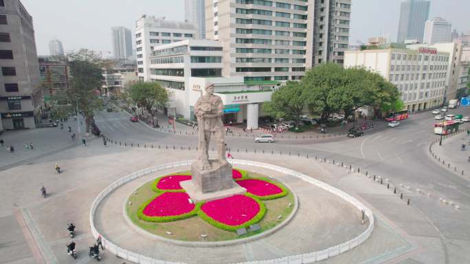 4k广州解放桥及解放雕塑
