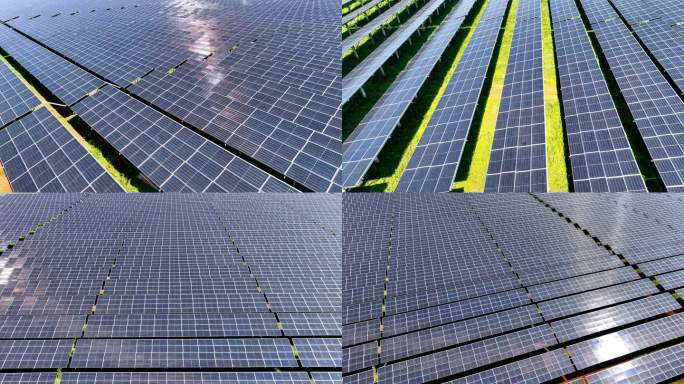 4K光伏太阳能电池板宣传片大气航拍