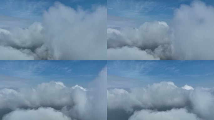 航拍天空高空云雾云山雾海自然风光
