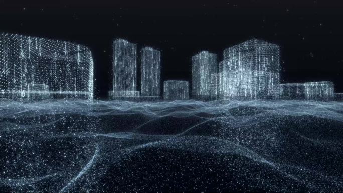 三维生长粒子信息城市科技数据流