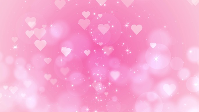 4K粉色唯美爱心粒子温馨背景视频