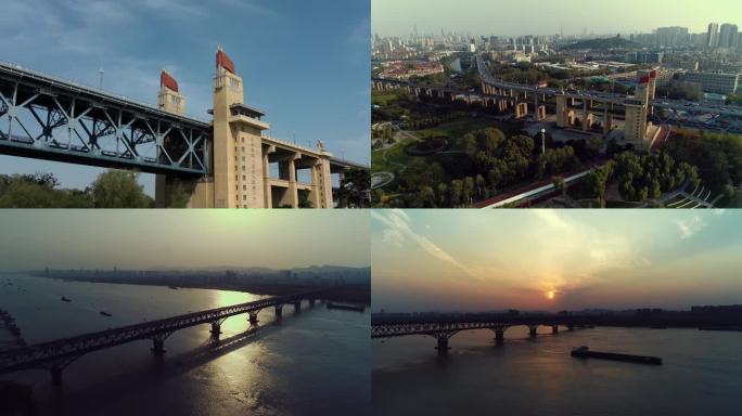 长江大桥延时与航拍