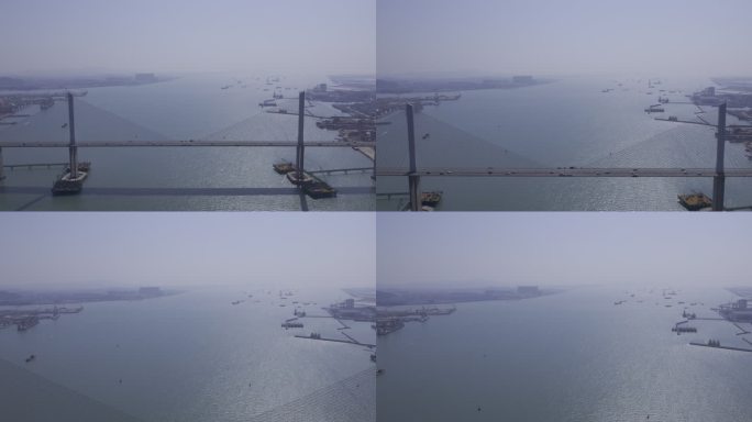 广东江门崖门大桥4K航拍