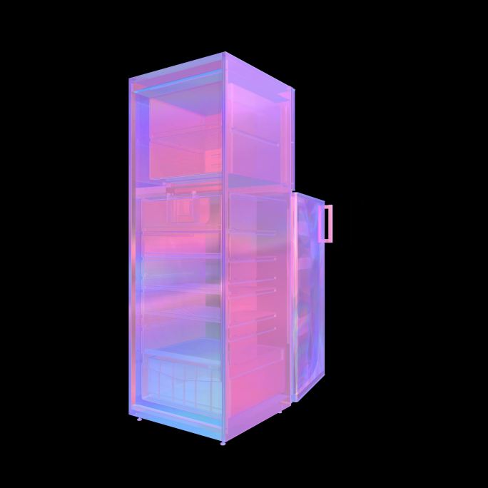 赛博朋克 单开门冰箱智能家电冰柜食物厨房