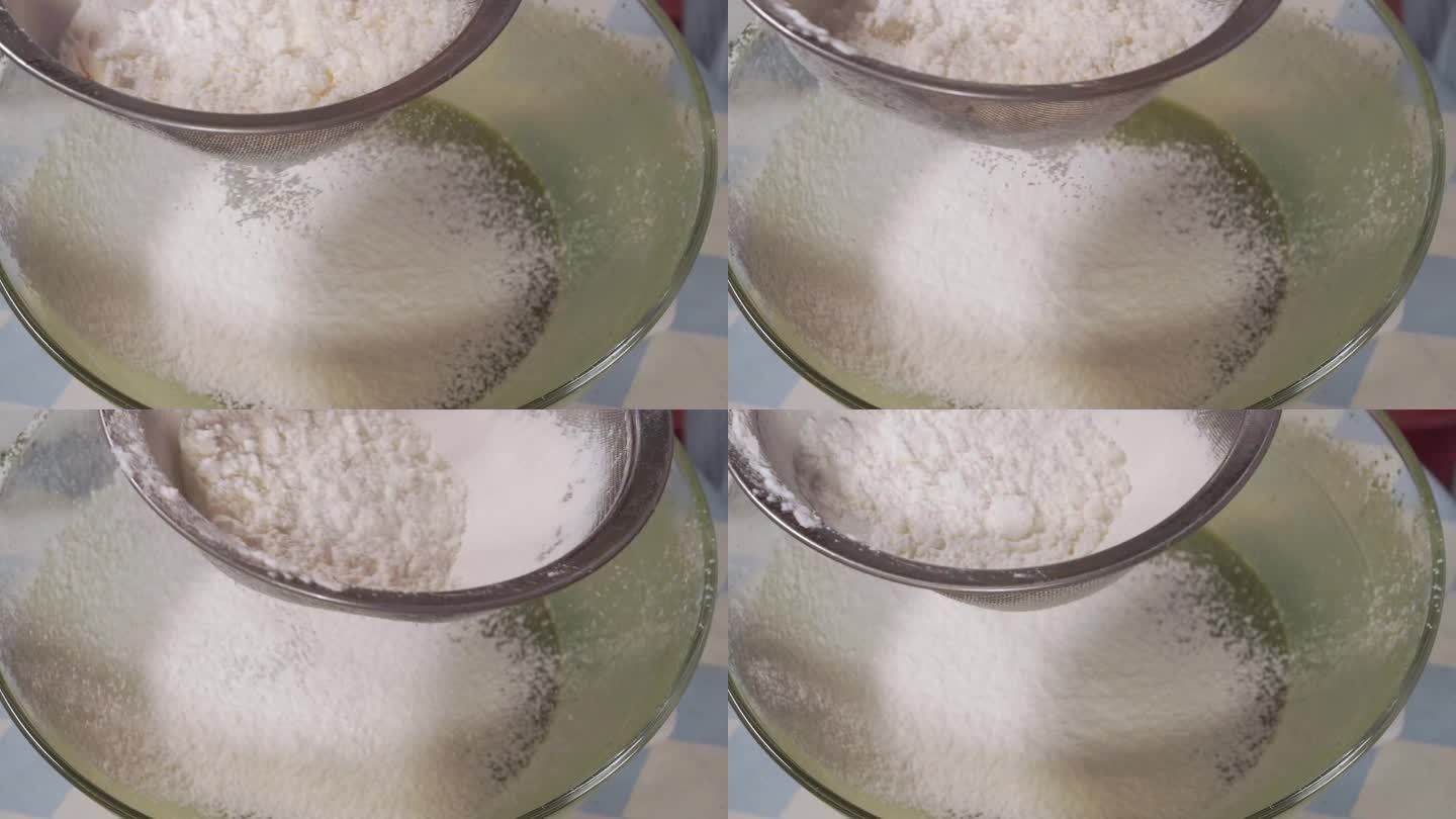 玻璃碗筛入面粉 (2)