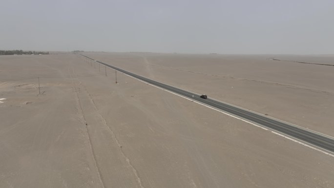 4k航拍山水沟大墩峰遂遗址沙漠戈壁公路