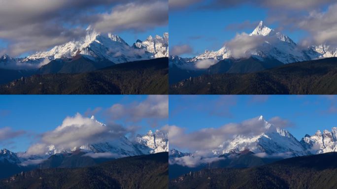 梅里雪山缅茨姆神女峰云海延时摄影