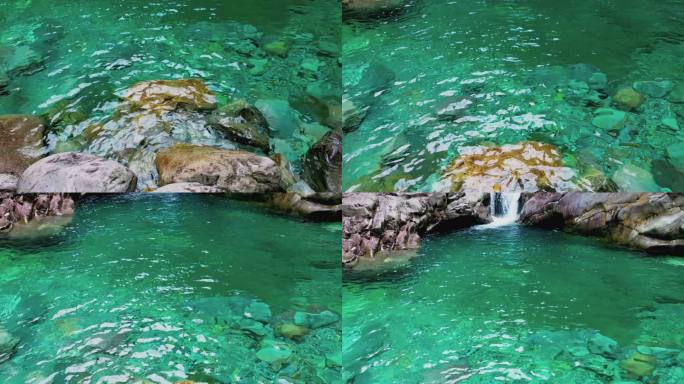 航拍江西户外瀑布水潭