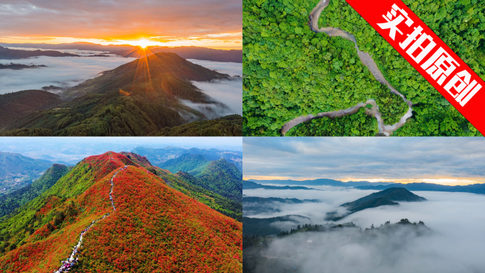 山川河流山脉山峰云海森林自然风光