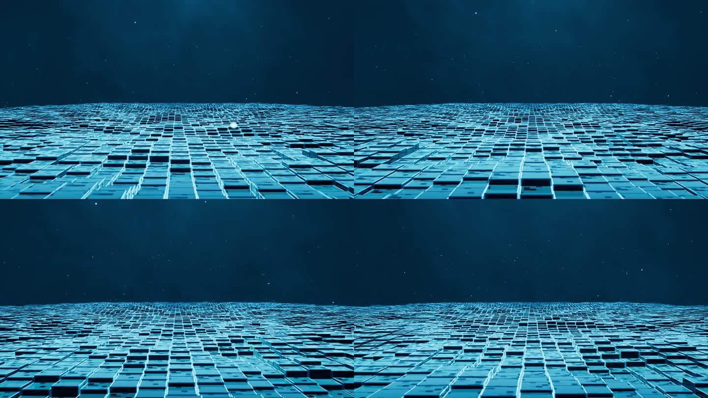 科技网格立方体曲面背景3D