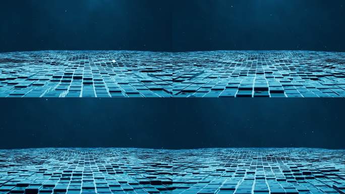 科技网格立方体曲面背景3D