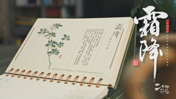 二十四节气之霜降 翻日历 PR模版