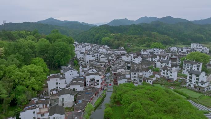 徽派建筑 婺源 乡村 水 航拍 最美乡村