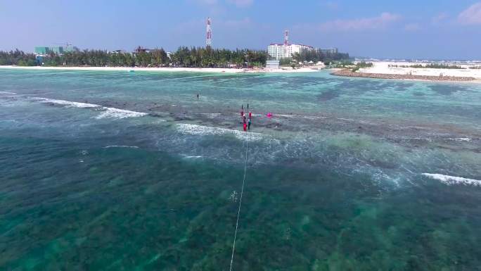 轮船航拍 海上风景 客轮游轮