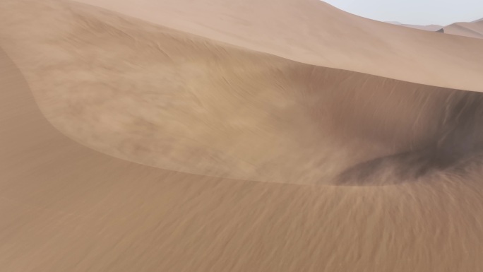 4k航拍沙漠流动风沙特写升格