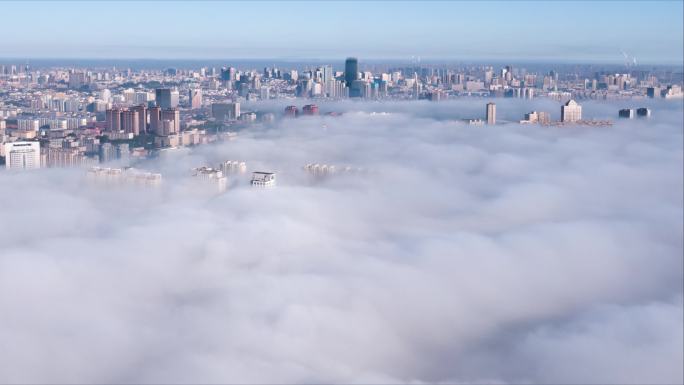 长春国际金融中心中信御园翔海小区平流雾