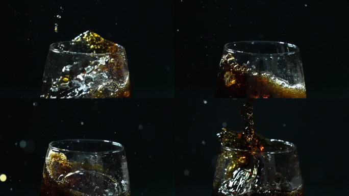 冰块掉进汽水里