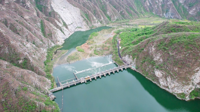 北京门头沟永定河航拍 放水补水