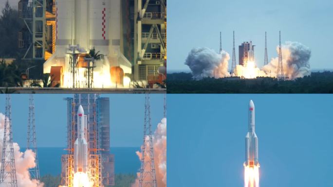【4K实拍】中国空间站天和核心火箭发射