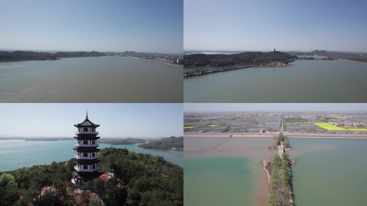 嘉鱼三湖连江景区一镜到底4K航拍