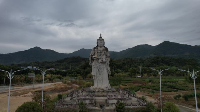 福建宁德福安穆阳苏堤五显宫佛陀像航拍