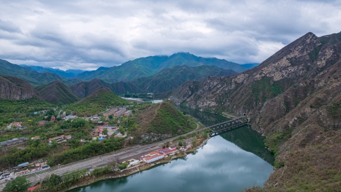 北京永定河航拍延时