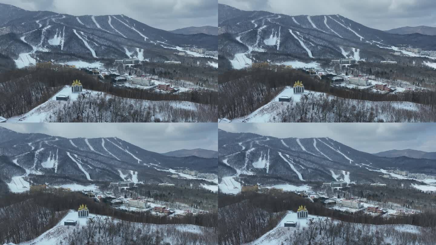 黑龙江亚布力滑雪场航拍景观