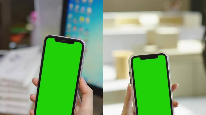 17组竖屏_看手机绿幕视频素材