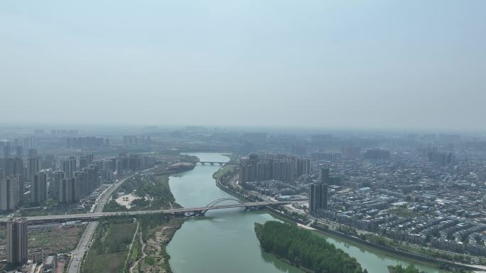 资阳市沱江航拍迎宾大桥城市风光风景