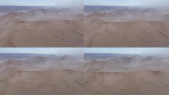4k航拍塔克拉玛干沙漠沙漠流动风沙