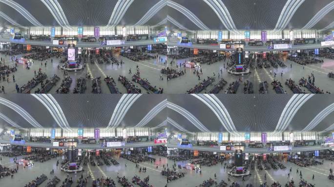 宁波站内景人流延时