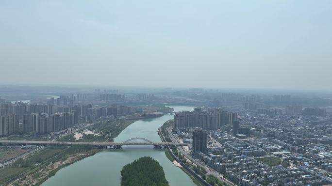 资阳市沱江航拍迎宾大桥城市风光风景