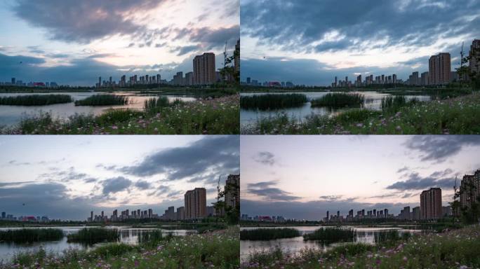 长春南溪湿地日转夜延时