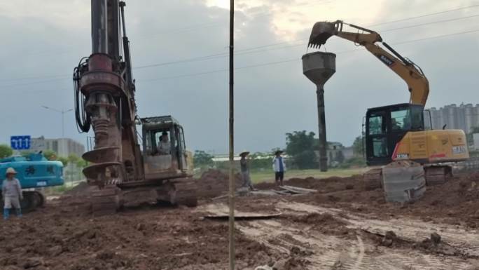 基建机械开发区工程钻孔机械打桩机打地基