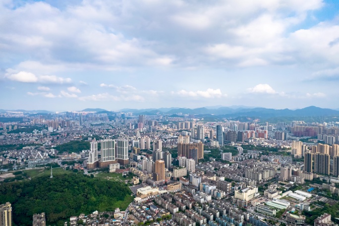 中山城市地标 蓝天白云大气延时摄影