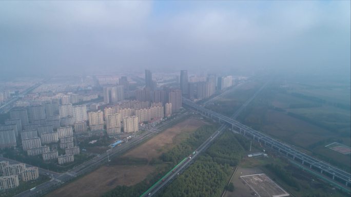 长春GTC环球贸易中心生态大街平流雾延时